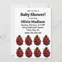 Ladybug Rood Zwart Insect Ladybug Baby Meisje Douc Kaart