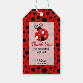 Ladybug rood zwart Lijst polka dots dank u Cadeaulabel (Voorkant)