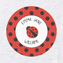 Ladybug rood zwart polka dot naam labels voor scho