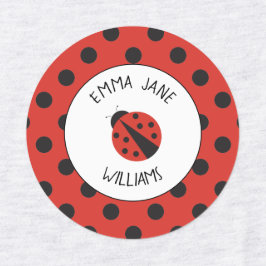 Ladybug rood zwart polka dot naam labels voor scho