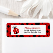 Ladybug rood zwart polka stippen retouradres etiket (Insitu)