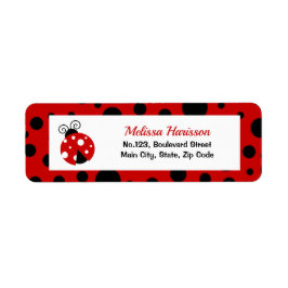 Ladybug rood zwart polka stippen retouradres etiket
