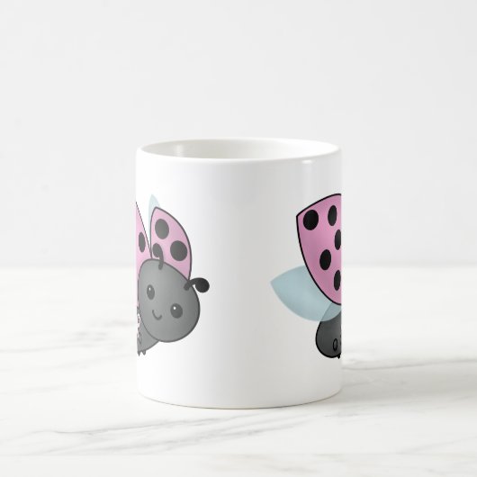 Ladybug Roze Bewustheid Koffiekoffie Mok (Center)
