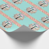 Ladybug-rozen en violetten met schattige bloem cadeaupapier (Hoek)