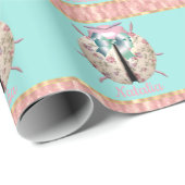 Ladybug-rozen en violetten met schattige bloem cadeaupapier (Rol Hoek)