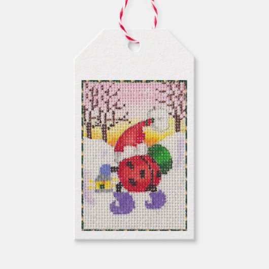 Ladybug Santa gift label Cadeaulabel (Voorkant)