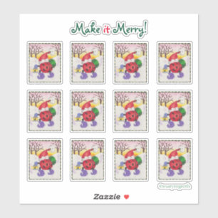 Ladybug Santa Stickers