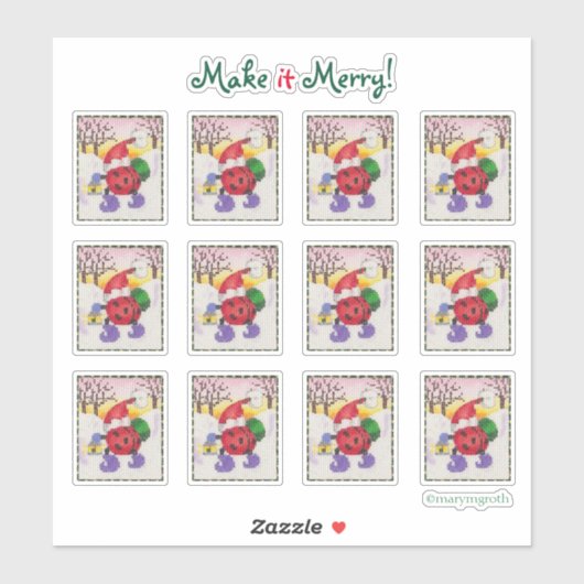 Ladybug Santa Stickers (Vel)