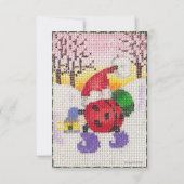 Ladybug Santa-uitnodiging Kaart (Voorkant)