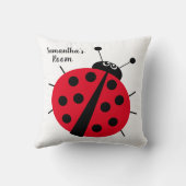 Ladybug schattig cartoon leuk rood zwart wit kussen (Achterkant)