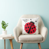 Ladybug schattig cartoon leuk rood zwart wit kussen (Stoel)