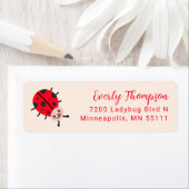 Ladybug Schattige retouradres Etiket (Insitu)