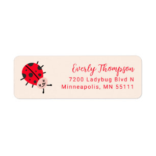 Ladybug Schattige retouradres Etiket