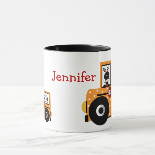 Ladybug School Bus Teacher Mok (Midden)