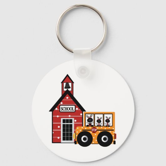 Ladybug School en School Bus Tshirts en Gifts Sleutelhanger (Voorkant)