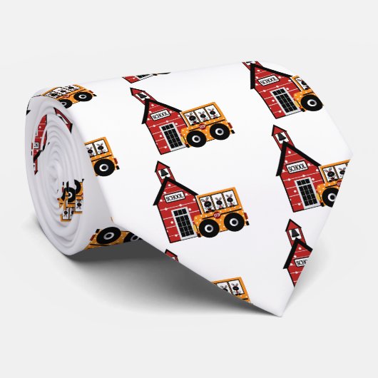 Ladybug School en School Bus Tshirts en Gifts Stropdas (Opgerold)