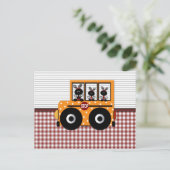 Ladybug Schoolbus-Kaart Briefkaart (Staand voorkant)