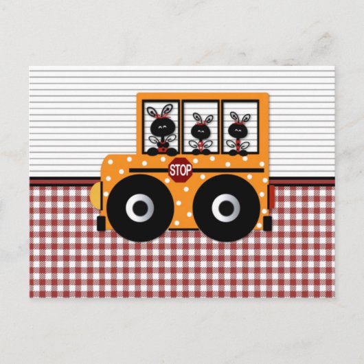 Ladybug Schoolbus-Kaart Briefkaart (Voorkant)
