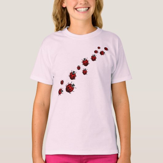 Ladybug Shirt Meisje Honkbal Jersey Ladybug Shirt (Voorkant)