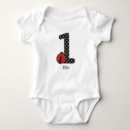 Ladybug shirt voor de eerste verjaardag van baby's (Voorkant)