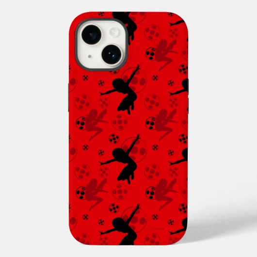 Ladybug Silhouet Rood Patroon Case-Mate iPhone Case (Achterkant)