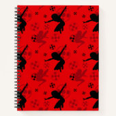 Ladybug Silhouet Rood Patroon Notitieboek (Voorkant)