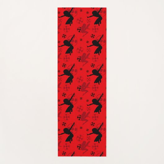 Ladybug Silhouet Rood Patroon Yogamat (Voorkant)