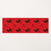 Ladybug Silhouet Rood Patroon Yogamat (Voorkant (horizontaal))