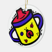 ladybug sippy cup keramisch ornament (Links)