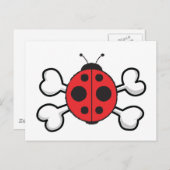 ladybug Skull en Crossbones Briefkaart (Voorkant / Achterkant)