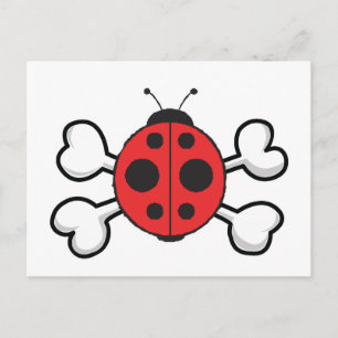 ladybug Skull en Crossbones Briefkaart