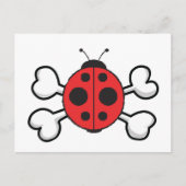 ladybug Skull en Crossbones Briefkaart (Voorkant)