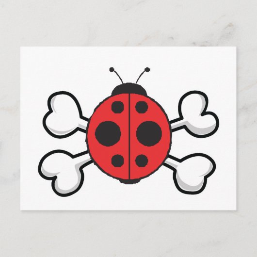 ladybug Skull en Crossbones Briefkaart (Voorkant)
