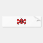 ladybug Skull Red Crossbones Bumpersticker (Voorkant)