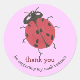 Ladybug small business dank je sticker