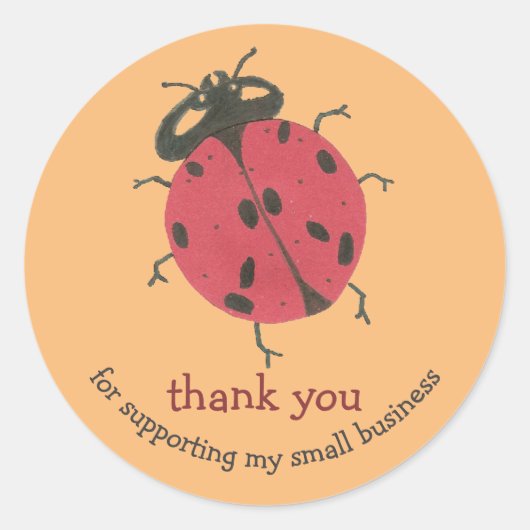 Ladybug small business dank je sticker (Voorkant)