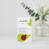 Ladybug-speldatumkaarten Contactkaartje (Staand voorkant)