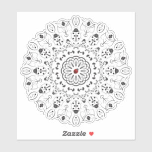 Ladybug Spirit Animal Mandala Sticker