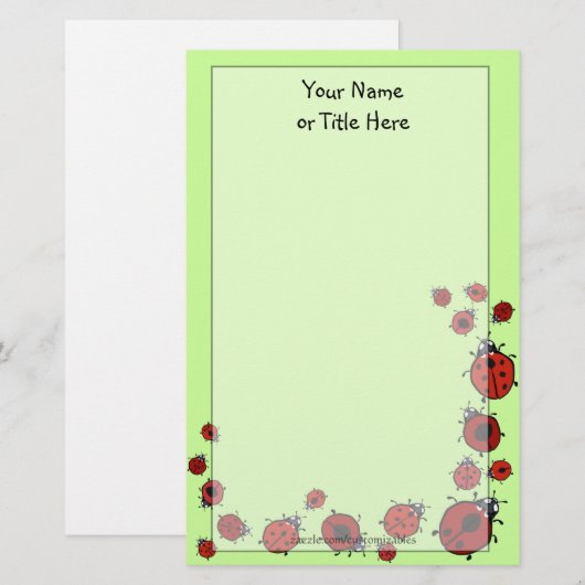 Ladybug Stationery Briefpapier (Voorkant / Achterkant)