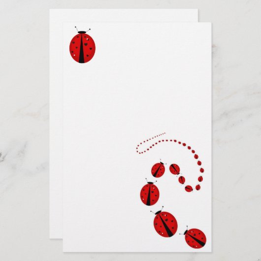 Ladybug Stationery Briefpapier (Voorkant / Achterkant)