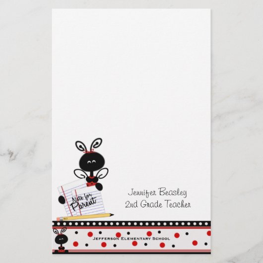 Ladybug Stationery van leraar Briefpapier (Voorkant)