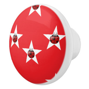 Ladybug sterren keramische knop