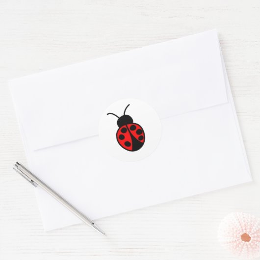 Ladybug-Sticker Ronde Sticker (Envelop)