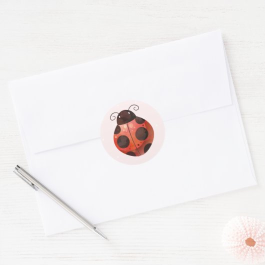 Ladybug Sticker voor Verjaardagsfeest of Baby show (Envelop)