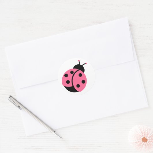 Ladybug-Stickers/envelopsluitingen Ronde Sticker (Envelop)