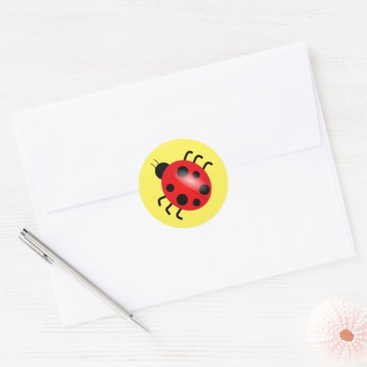 Ladybug-Stickers Ronde Sticker (Envelop)
