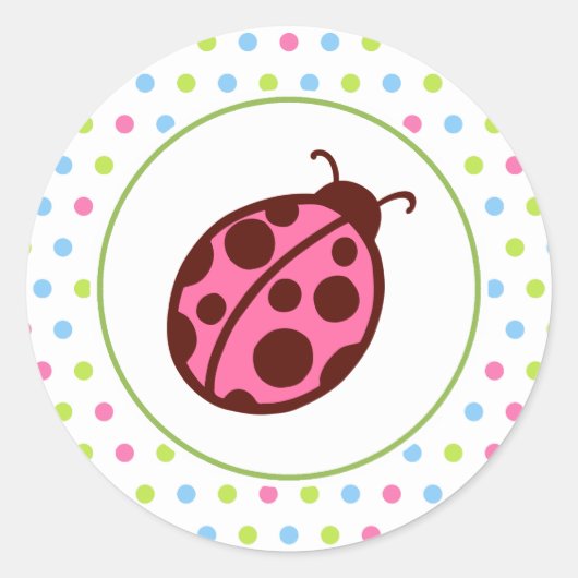 Ladybug-Stickers Ronde Sticker (Voorkant)