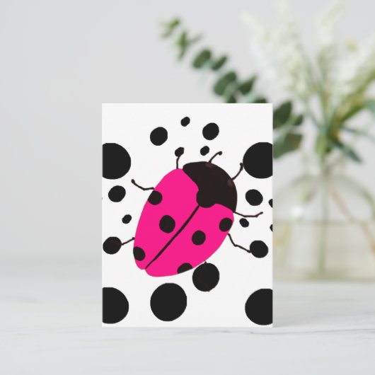 Ladybug-Stippen Briefkaart (Staand voorkant)