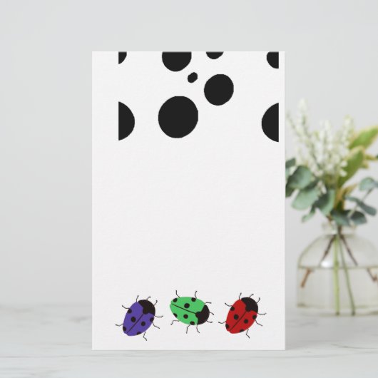 Ladybug-Stippen Briefpapier (Staand voorkant)