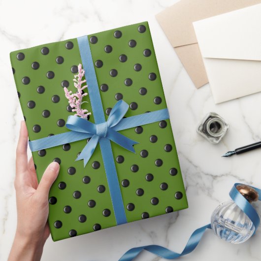 Ladybug-Stippen-Groen- Papier voor overvulling (Geschenken)